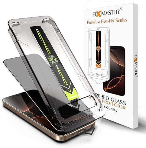 Fixmaster iPhone 15 Pro ile Uyumlu Hayalet (Privacy) Temperli Cam, Easy Fix Kolay Kurulum Serisi Yüksek Kaliteli Ekran Koruyucu - Görsel 5