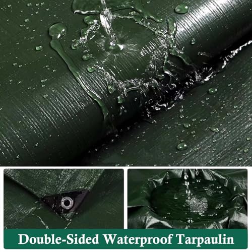 Bâche imperméable 4x6m en polyéthylène robuste de 10 mm avec œillets renforcés