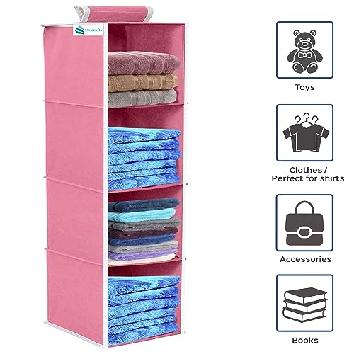 Image of Hanging Organizer (Grey Pink, Pack of 2 (4 Shelf))