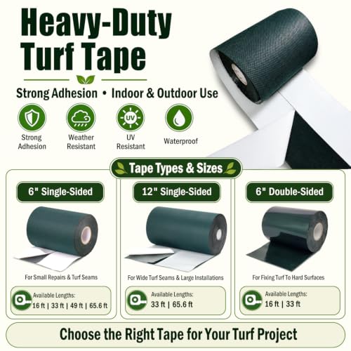 Image of Artificial Grass Tape 12 inch x 33', Turf Adhesive for Seaming Synthetic Turf, Green