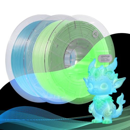 Filament PLA phosphorescent 1.75mm Creality, bobine 1kg RFID bleu et vert pour impression 3D