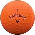 Bright Orange Callaway Golf Ball - Model 1 for Enhanced Visibility Close-up image of an orange Callaway golf ball with the number 1 printed above the brand logo