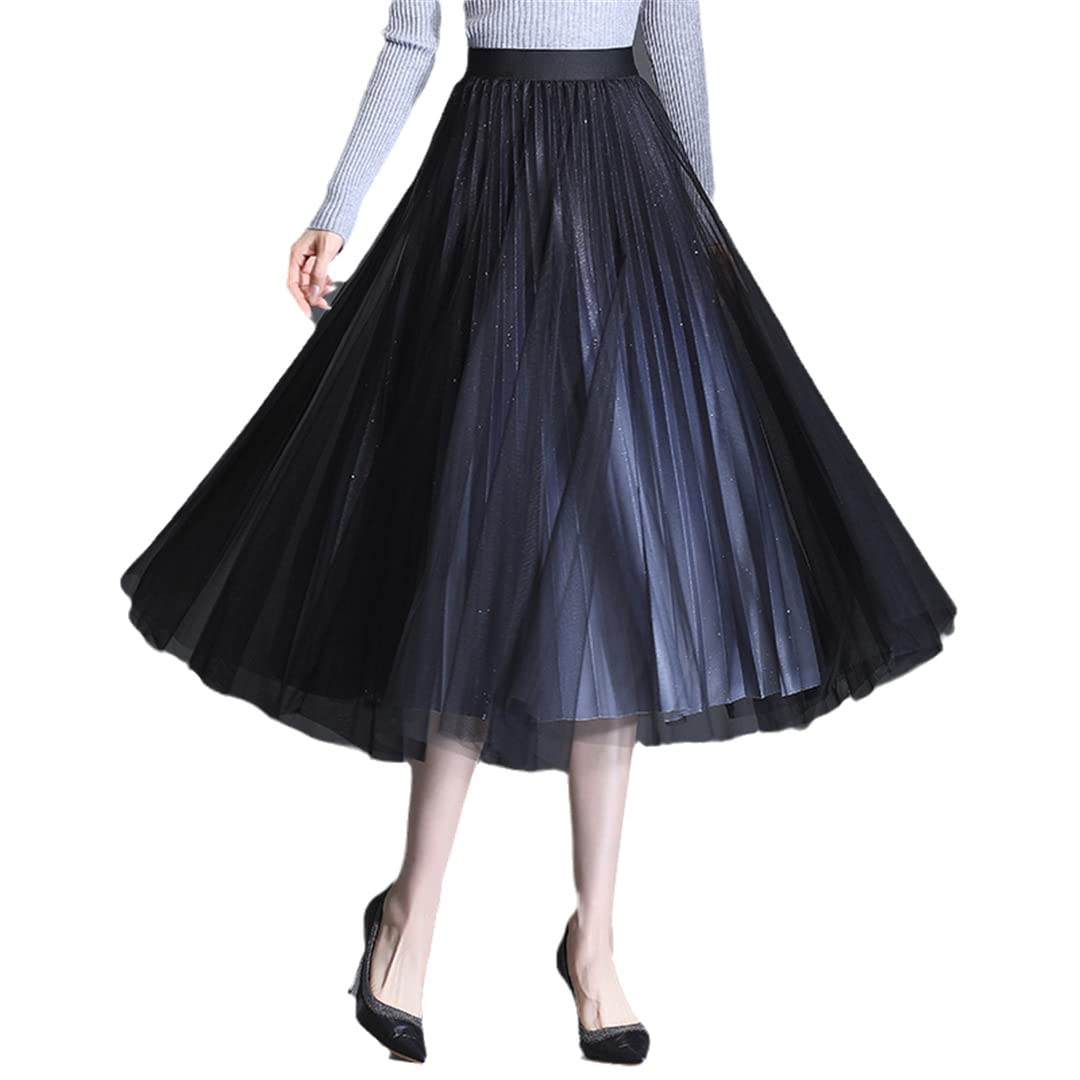 Gonne Lunghe Tutu in Rete da Donna Gonne Elastiche a Vita Alta Elastiche per Ragazze Gonne a Pieghe Bohémien