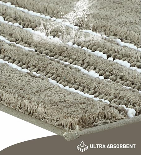 Image of Obsessions Ultra Soft Solid Bath Mat - Premium 1950 GSM Density, Anti-Skid Safety Backing & Superior Absorbency for Quick-Dry Comfort (50x80 cm, Stone)