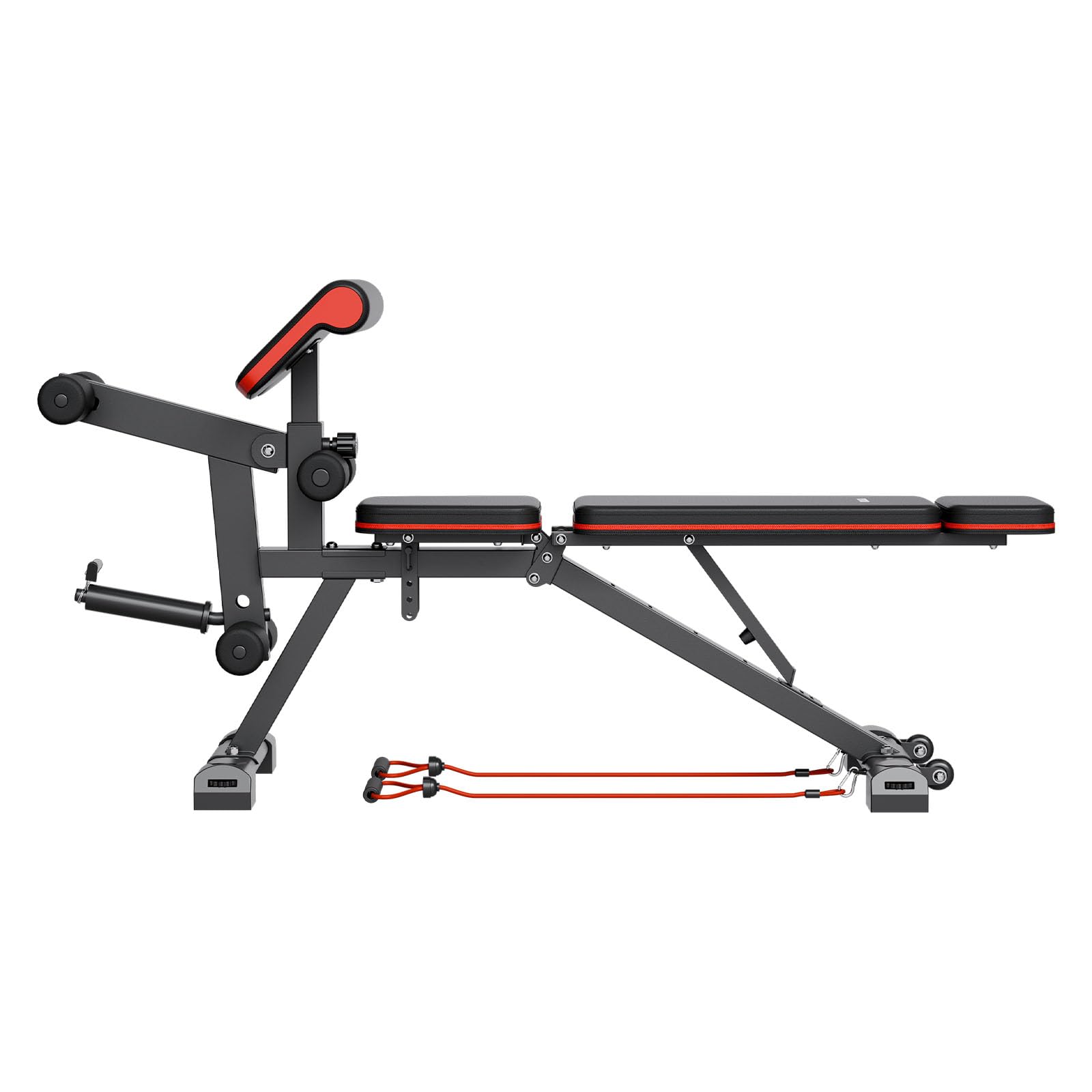 VEVOR Panca pesi Stabile e Resistente per Allenamento Completo del Corpo, Panca Regolabile per Esercizi, per Allenamento Forza con Estensione Gambe, Cuscinetto Antiscivolo Predicatore 363 kg
