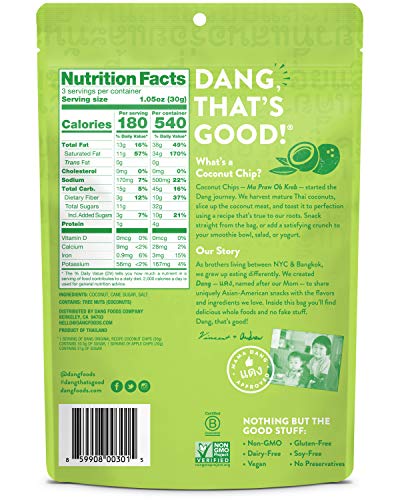 image for Dang Toasted Coconut Chips | Original | 4 Pack | Vegan, Gluten Free, N