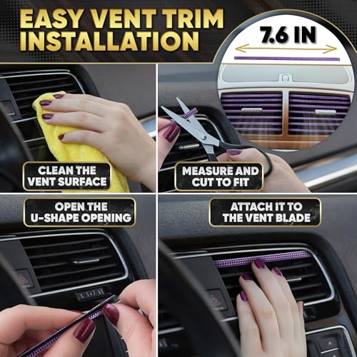 Image of Purple Bling Car Accessories Set, 27 Pcs, for Women Drivers