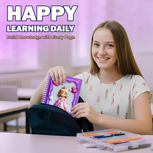 Carnet de notes d'école A5 à spirales pour les devoirs des filles et des garçons - 5