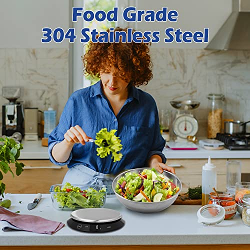 Chwares Food Scale, Digital Kitchen Scale With Bowl Stainless Steel, Rechargeable Digital Scales Grams And Ounces For Weight Loss, Dieting, Baking, Cooking, And Meal Prep, 11Lb/5Kg, 0.1Oz/1G #TOP5