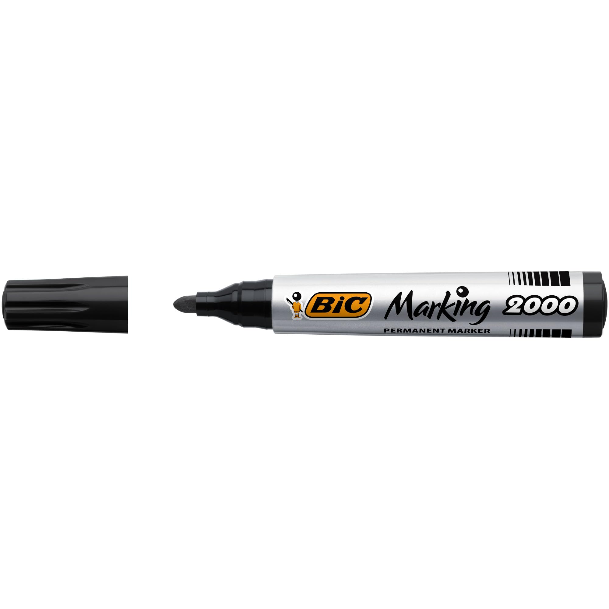 BIC Marking Rotuladores Permanentes, 2000 ECOlutions, Negro, Punta Media, Material Oficina, Caja de 12