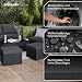 STEELSØN Noctura Rattan Gartenmöbel Set 6-TLG. – Gartenlounge mit Sofa, Sessel, Tisch & Hocker – Sitzgruppe Outdoor schwarz/anthrazit Garten/Balkon/Terasse – Sitzgarnitur Set Metallgestell wetterfest
