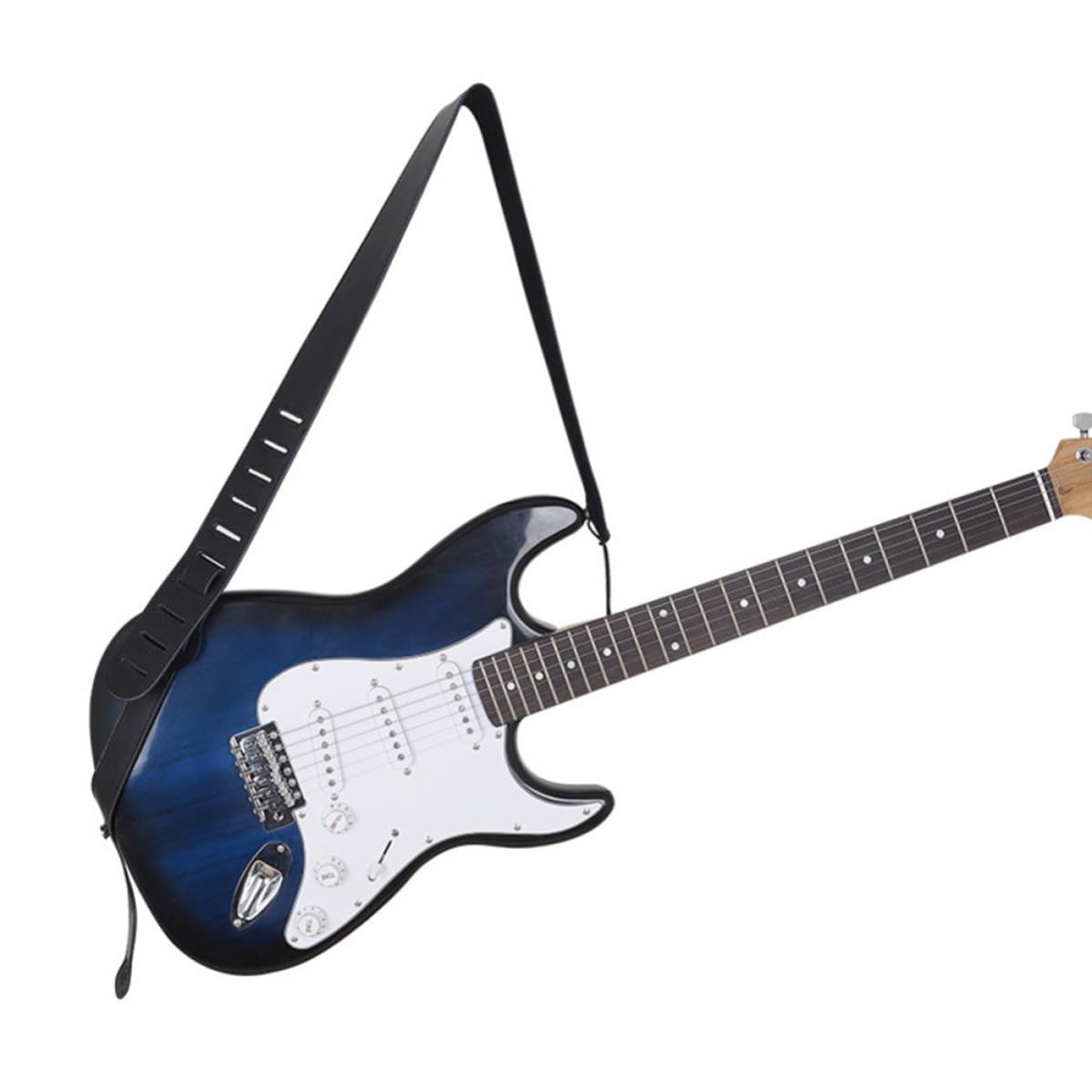 Correa de Guitarra de Cuero Negro Correa de Repuesto para Guitarra Resistente al Desgaste Reduce la Fatiga y Eléctrica
