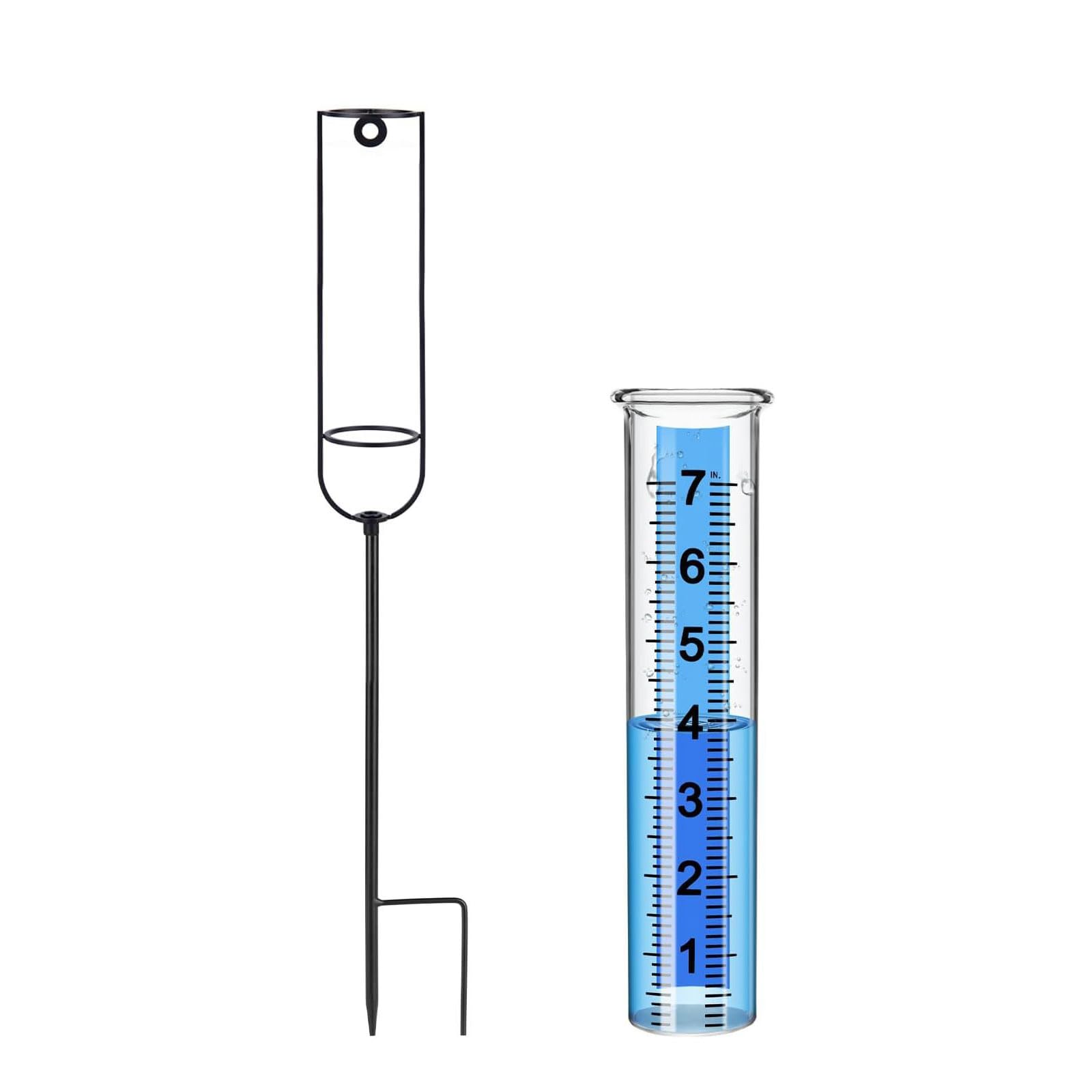 Metal Rain Gauge with Base Weather Resistant Tool for Accurate Rainfall Measurement in Gardens & Farms Transportable Rain Measuring Tool