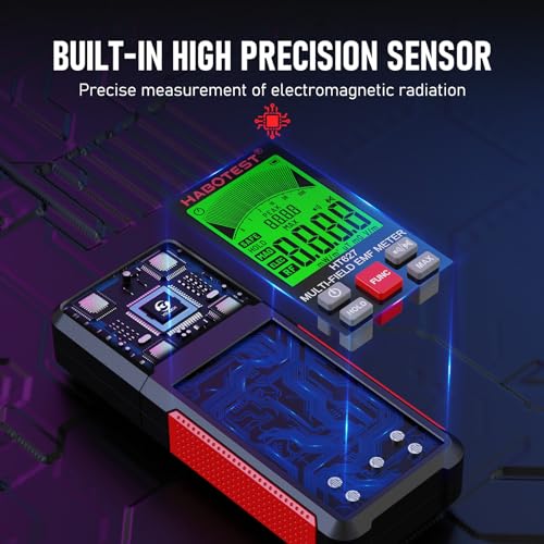 3-in-1 EMF Meter, Radiation Detector with Data Hold, Mute Function & Max Value Storage. Measures EF, RF - Image 3