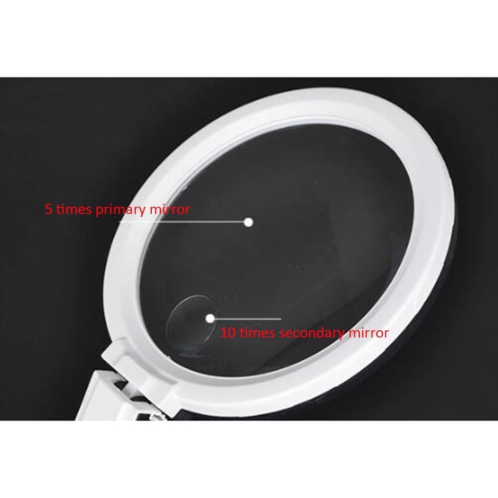 Multifunzione in Vetro ad Alta Definizione con Luce a LED Lente HD Bambini Anziani Lettura Lampada di Manutenzione Specchio di espansione Portatile Lente d'Ingrandimento da scrivania 5X 10x Needed