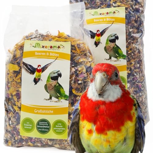 Mixerama Baies et Fleurs pour Grandes perruches – Nourriture Naturelle pour perruches et Oiseaux
