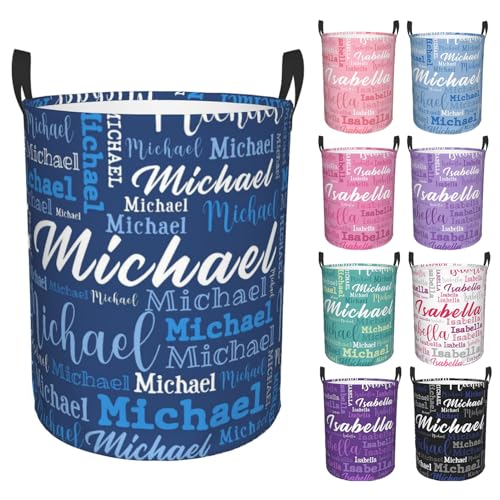 Image of Custom Name Laundry Hamper, Personalized Laundry Baskets with Name for Boys Girls Women Men, Customized Collapsible Dirty Clothes Hamper Easy Storage Gifts for Bedroom Bathroom Living Room