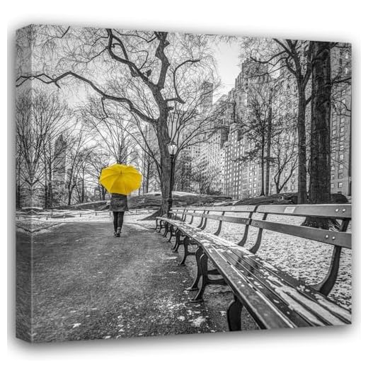 Stunning Yellow Umbrella Art Canvas