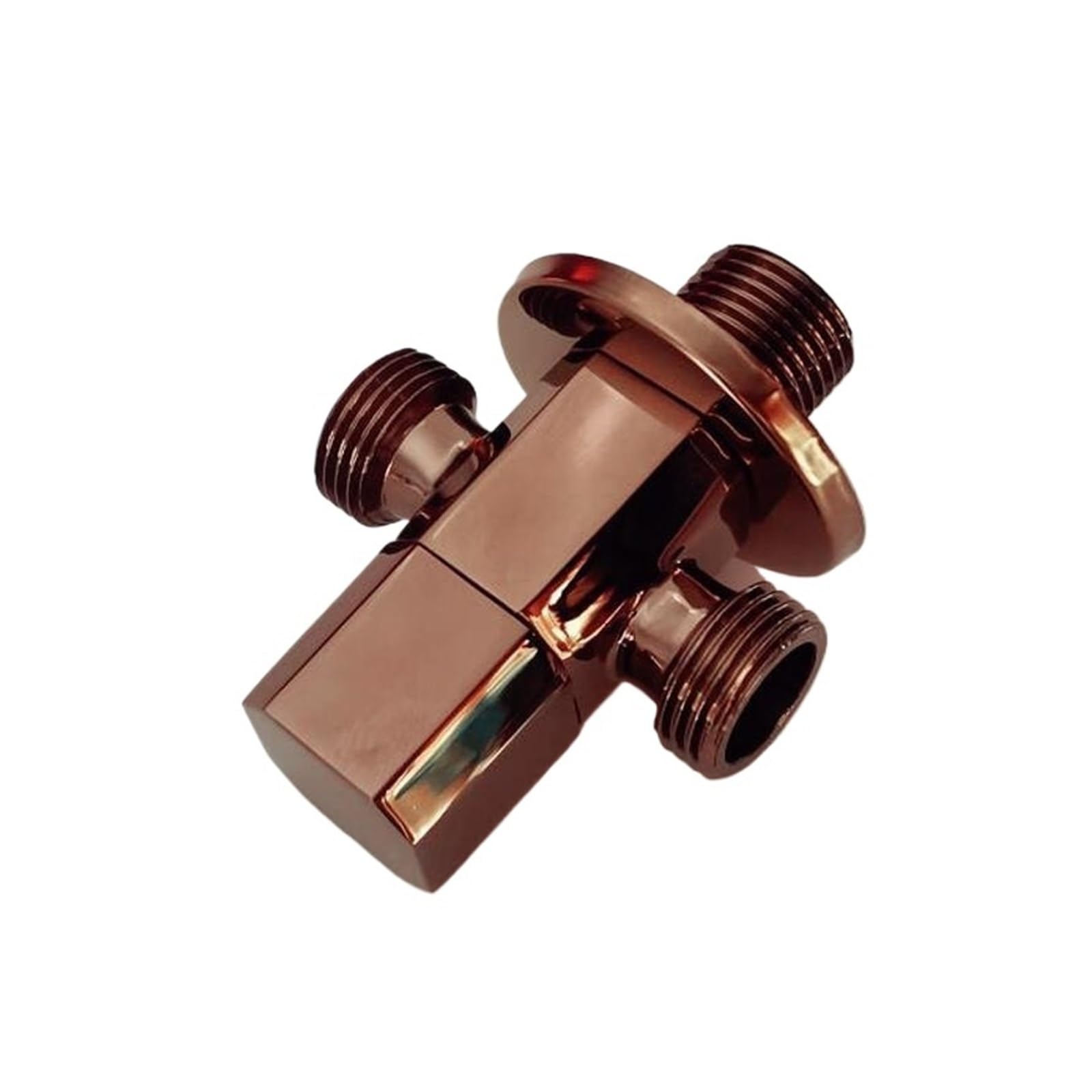 Rose Gold Plated Brass Angle Valve Universal Water Stop Valve for Household Bathroom Toilet Use(B)