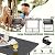 HAPPYGRILL 3 Pieces Outdoor Patio Dining Set, PE Rattan Furniture Set with Cushions, Tempered Glass Tabletop, Space-Saving Rattan Dining Chair Table Set for Backyard Poolside Balcony