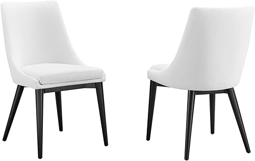 Modway Viscount - Juego de 2 sillas auxiliares de comedor, color blanco