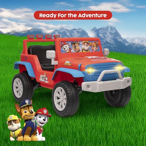 Image of Paw Patrol - 12V Kids Ride-On Jeep with Rechargeable Battery and LED Lights