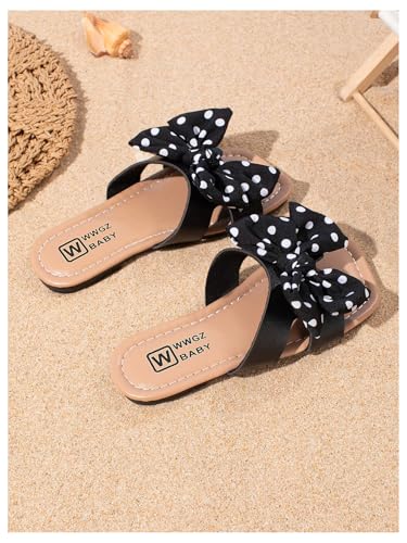 Image of GORGLITTER Girl's Slip on Sandals Bow Sandals Round Open Toe Beach Sandals