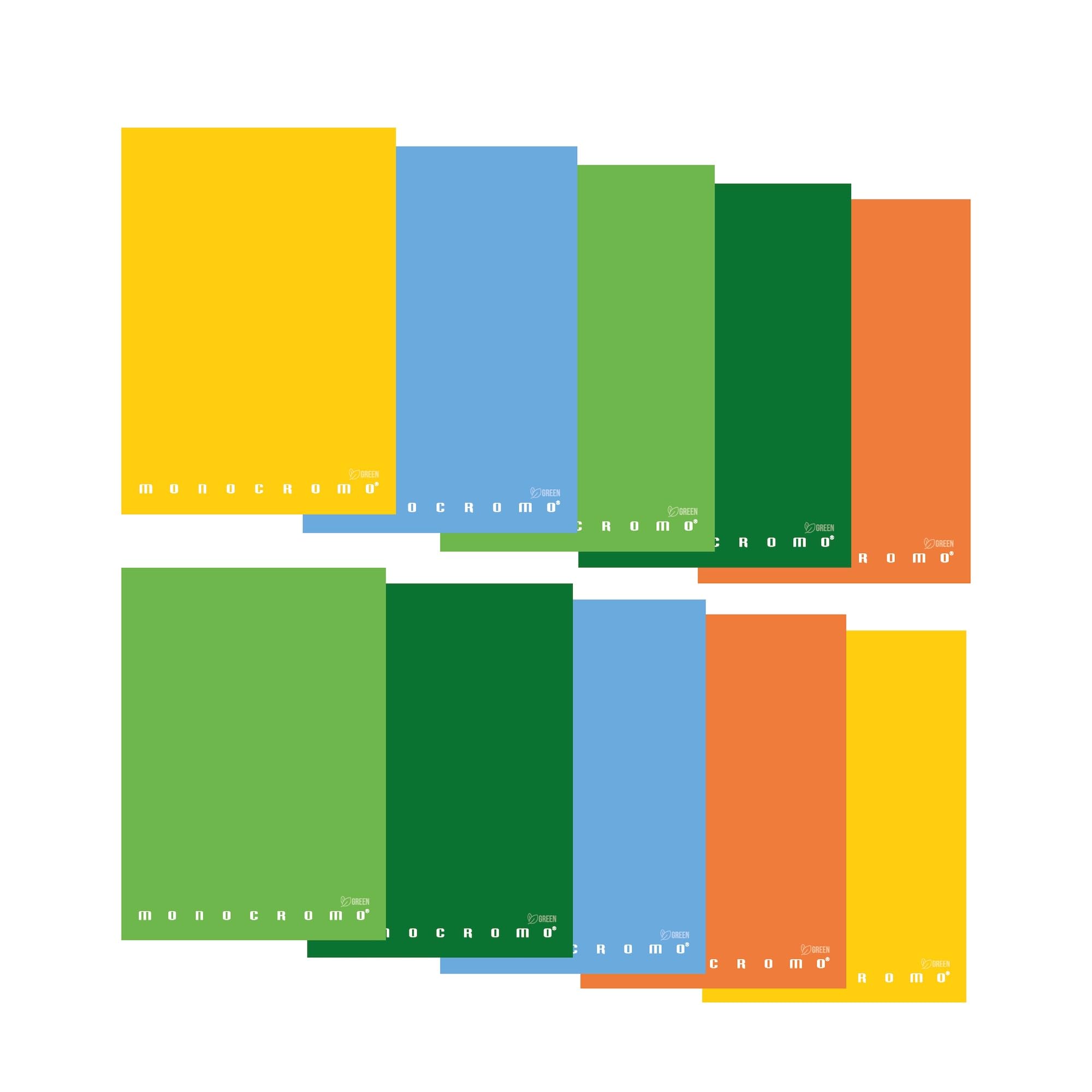 Pigna, Maxi MONOCROMO GREEN, pag. 80 + risguardo, carta riciclata, 8 soggetti, interno 1R, righe, 10 pezzi