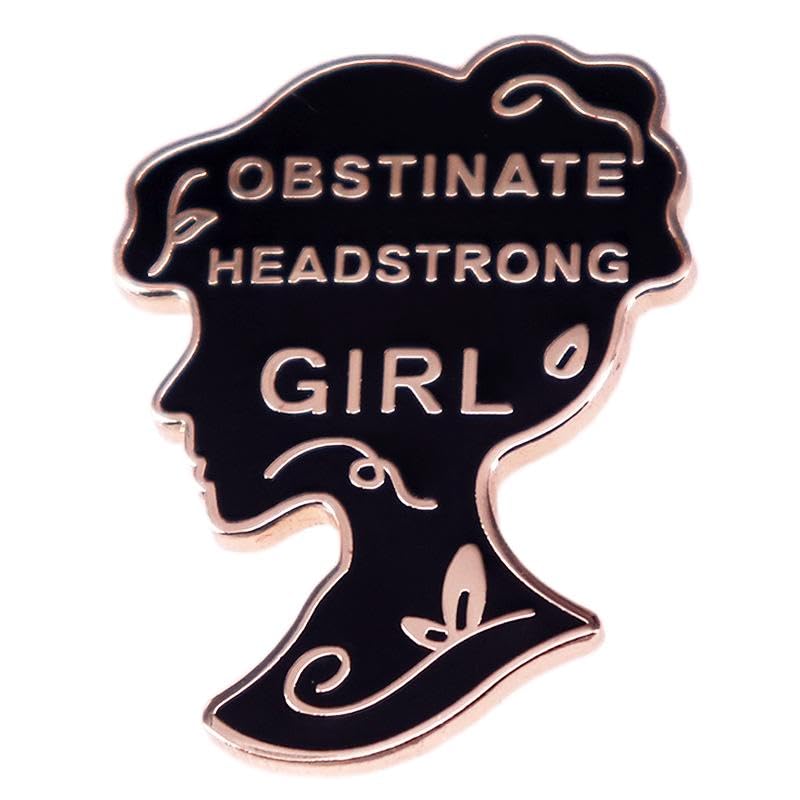 Obstinate Headstrong Girl's Enamel Pin Pride & Prejudice Famous Quotes Badge Brooch For Gift