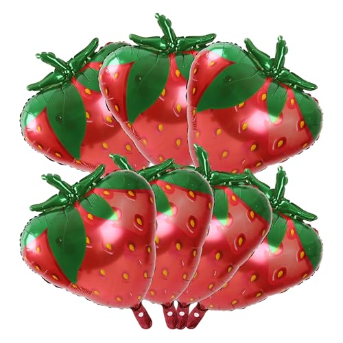 Ospvcwk 7 Pack 23 Inch Giant Strawberry Balloons for Birthday Baby Shower