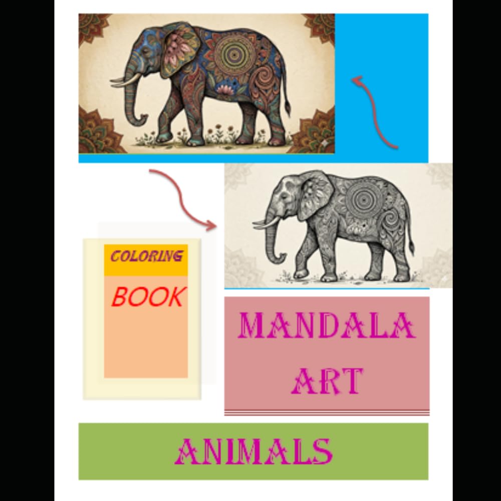 ANIMAL COLOURING MANDALA ART BOOK