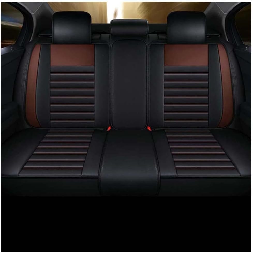 Coprisedile Auto per 5 Sedili Copri per Ford Puma (2019+), Coprisedili Anteriori Auto Eco-Pelle Impermeabili Set Completo di Coprisedili Accessori Auto Interno,Coffee-Line