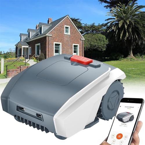 ZHJOPP Robot cortacésped Inteligente, cortadora de césped automática para el hogar con línea límite, Adecuada para Jardines de hasta 1500 Metros Cuadrados, Control de Aplicaciones