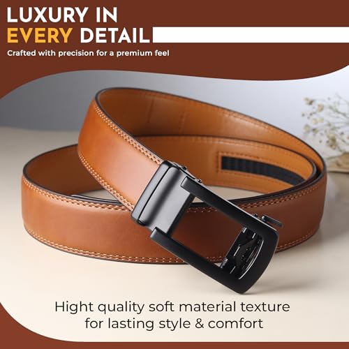 Image of Men's Vegan Leather Belt for Men, Formal /Casual,Autolock| Fit on up to 38 Inches Waist size