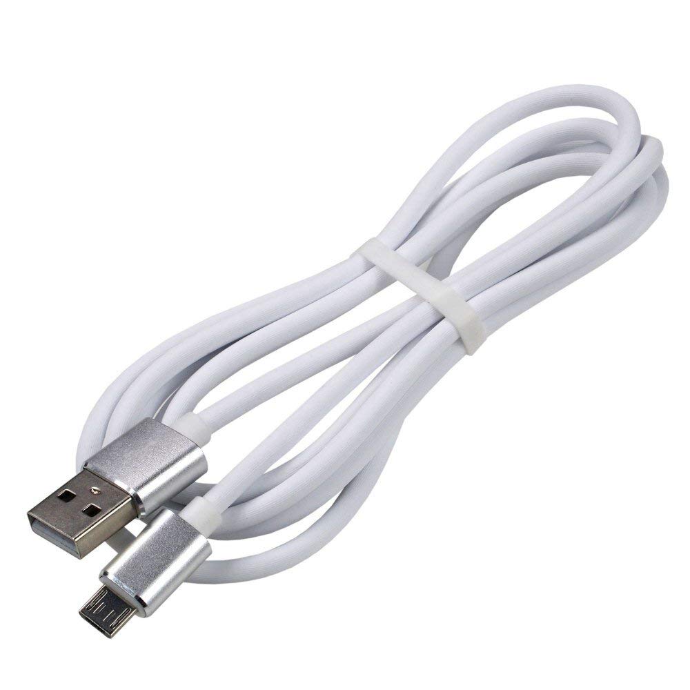 Cavo Micro USB EverActive CBS-1.5MW Silicone 150cm Bianco - Ricarica Veloce 2.4A E Trasferimento Dati