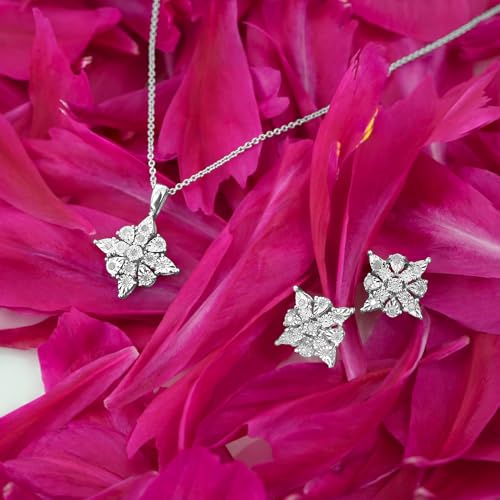 Timeless Love Cluster Diamond Stud Earrings for Women, 1/10 CTTW Round Single Cut Diamond Sterling Silver Earrings for Women3