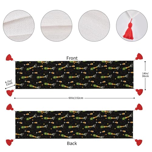 Chemin de table de Noël avec pompon décoration de table de fête cuisine interior 152cm - 5
