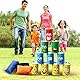 Ulifeme Dosenwerfen Kinder, Dosenwurfspiel für Kindergeburtsta & Andere Party, 10pcs Lächeln Dosen & 3pcs Bunt Wurfsäckchen Set für Gartenspiele, Dosen Werfen Spiele Gifts für Kinder & Erwachsene