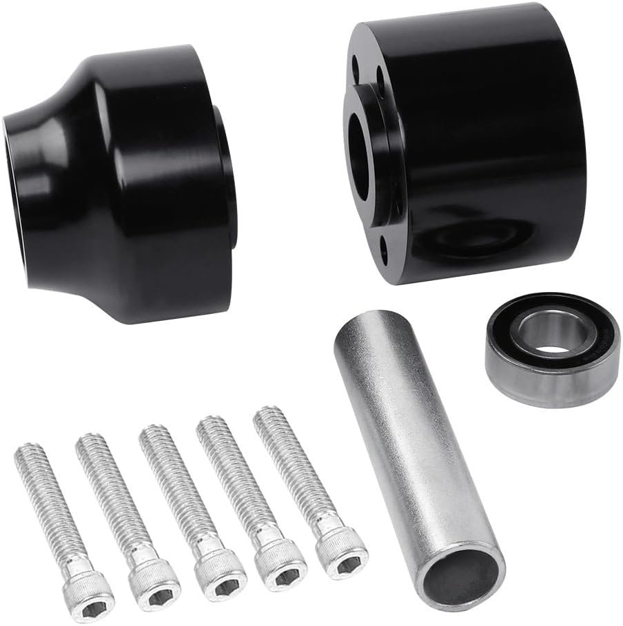 CUSTOM CHROME CCI Black Anodized Single Disc Front Wheel Hub Fit for Harley Touring Road King Electra Street Glide Ultra Liminted 2008-later 25mm Axle Size