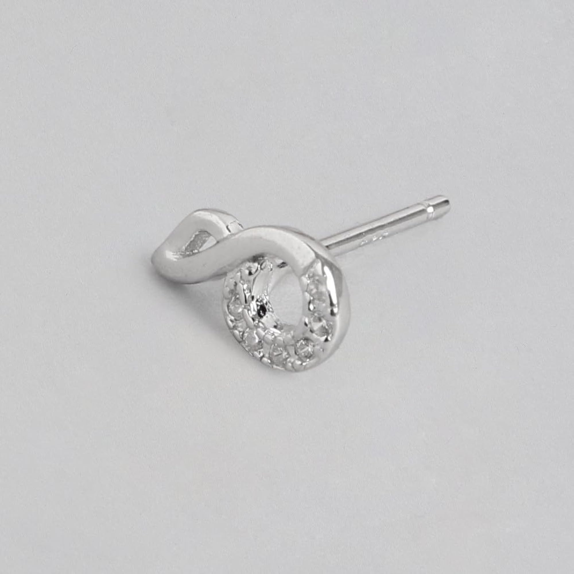 925 Silver Musical Tones CZ Stud Earrings with 925 Hallmark