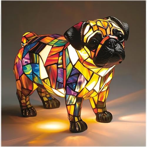 JSvsza Mops & Französische Bulldogge LED-Tischlampe, LED Chihuahua/Französische Bulldogge/Dackel Lampe/Corgi Lampe/Mops Lamp, Haustier-Dekolampe für Hundefans, Husky