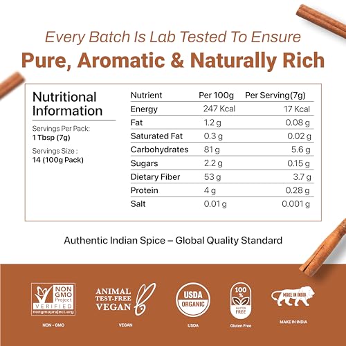 AYUSHKA ORGANIC Ceylon Cinnamon Powder, USDA Organic Ground Cinnamon, 3.5 Oz - image 8