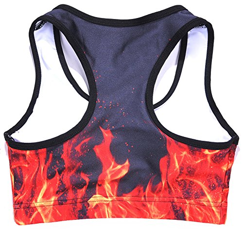 Image of Sister Amy Women's Aerobics Gym Dance Yoga Vest Printed Sports Bra Top Vest