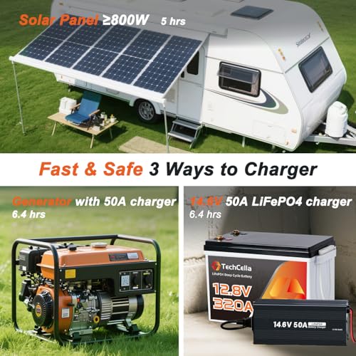 12v 320ah lifepo4 battery 200a bms with bluetooth 6000 deep cycle low temp cut off mini 12v lithium battery max 256kw for rv camping off grid solar trolling motor