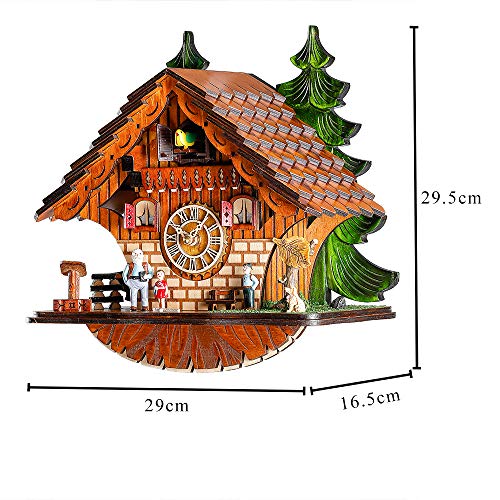 Cuckoo Clock Traditional Handcrafted Black Forest Chalet Quartz Clock for Wall Decor