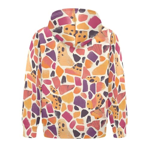 KLL Abstract Leopard Cheetah Skin Shapes Toddlers and Boys' Sweatshirt Long Sleeve Hooded Pullover Shirts with Kangaroo2