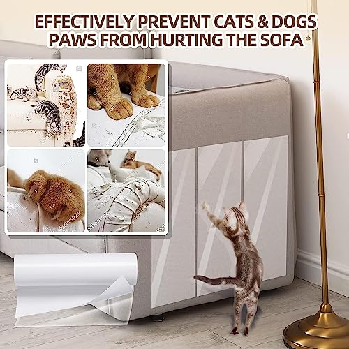 Cat & Dog Scratch Door Protector - KDAOQN Door Protector from Dog Scratching, Custom-fit Furniture & Door Protector Scratch Guard, No Residue, Transparent Pet Anti-Scratch - Image 4