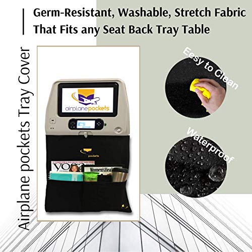 Airplane Pockets Tray Cover (2 Pack) - Sanitary Tray Table Cover with Pockets for Airplane – Patented Design with Multiple Compartments – Travel Organizing Accessory for Comfortable Flight - Thumbnail 2