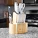 Evolve Bamboo Knife Block - Universal Kitchen Knife Holder - Safe & Space Saver Knife Storage that Covers Knife Blades Up To 10” & Holds Up To 20 Knives with Machine Washable & BPA Free Flex Rods