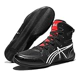 WCXTY Mens Wrestling Shoes,Fashion High Top Breathable Training Boxing Shoes for Men,Comfort Lightweight Athletic Boxing Boots,Unisex,for Martial Arts/Weightlifting (Color : Black, Size : 8)